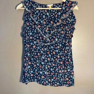 Leifsdottir floral ruffle ornements collar blouse